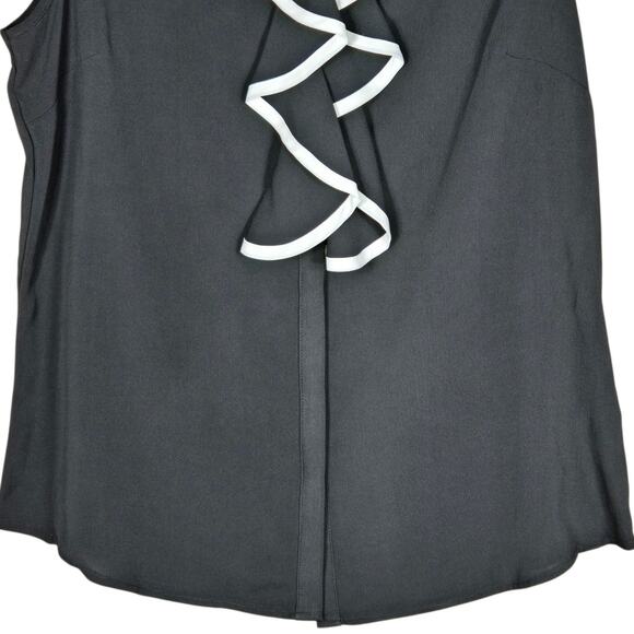 Calvin Klein Blouse Womens Medium Ruffle Front Sleeveless Business Casual Flirty - Picture 3 of 10
